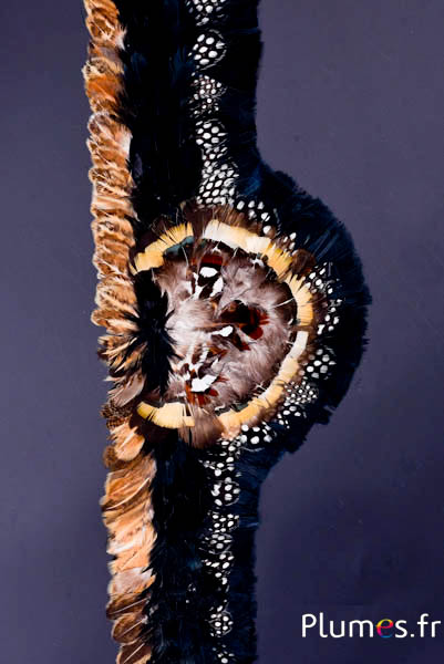 Fascetta per cappello modello n. 2 - 75 x 8 cm - parte centrale 13 cm - giallo dorato-nero-naturale